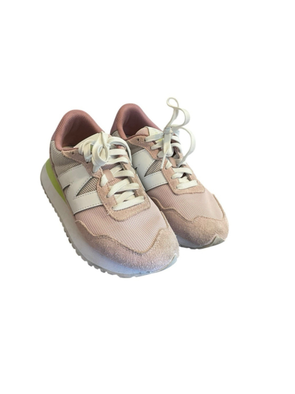 Women's New Balance 237 Shoes Pink/White/Green Sz 7 Comfort Lifestyle